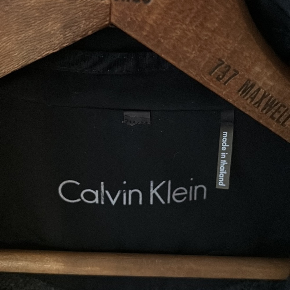 Calvin Klein Classic Black Trench Coat Removable Fleece Lining - Picture 4 of 16